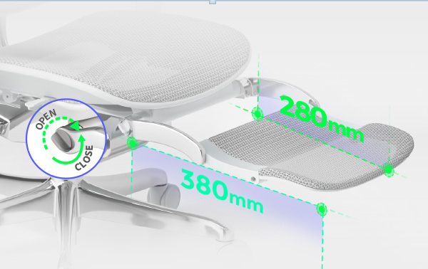 Legrest dimensions on Ergohuman Gen 2 chair
