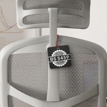 BS5459 certificate on chair