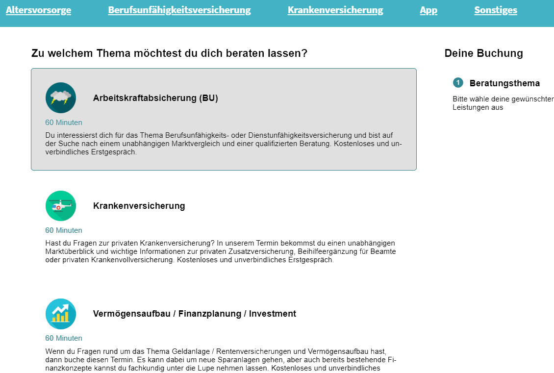 Termin direkt auf der Website und online buchen